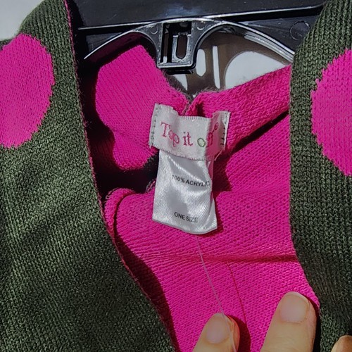 NEW - One Size - TOP IT OFF - Bright Pink & Gray Polka Dot Wrap - 2 Ways to Wear - Picture 5 of 7