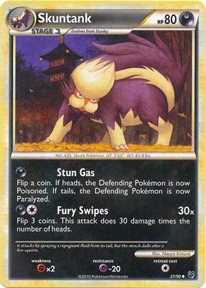 Pokemon Card HeartGold SoulSilver Undaunted 37/90 Skuntank