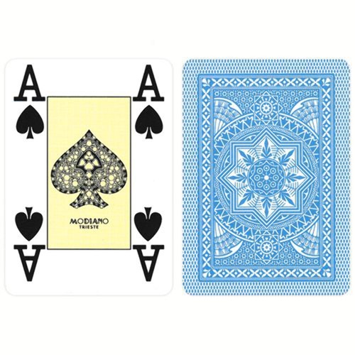 Modiano Poker Playing Cards Deck Light Blue 4 Jumbo Large Index Plastic NEW - Picture 2 of 4