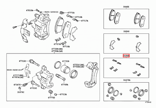Genuine LandCruiser 105 80 79 Series HZJ FZJ HDJ FJ VDJ Rear Brake Disc Clip Set - Picture 17 of 20
