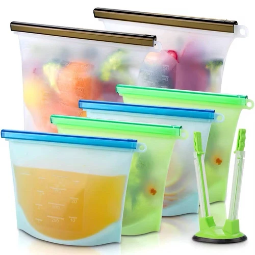 Reusable Silicone Food Storage Bags- 500ml, Leak Proof, Eco-friendly, BPA-free
