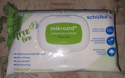 2 x 114 Schülke mikrozid universal wipes free line ähnlich green line