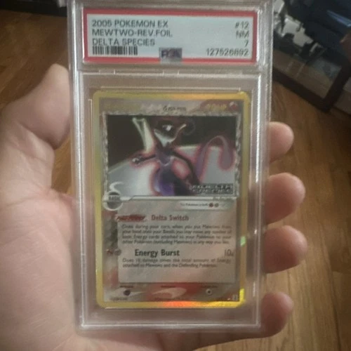 Pokémon 2005 Mewtwo EX Delta Species 12/113 Reverse Holo PSA 7 English