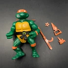 Vintage TMNT Teenage Mutant Ninja Turtles Michelangelo Action Figure w/Belt