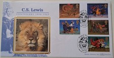 1998 C S Lewis Benham Silk First Day Cover Famous Children's Novels. SG2050-54