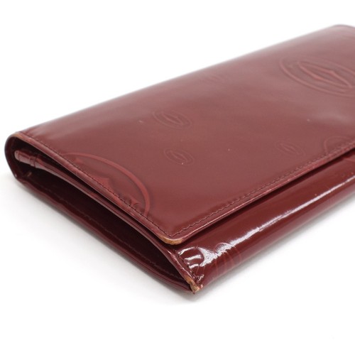 Cartier Wallet with Gussets HB L3000722 Envelope Burgundy Patent Leather T00R - Picture 6 of 9