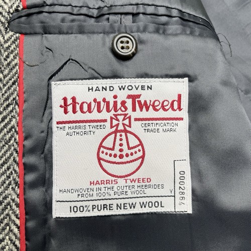 Harris Tweed J. Crew Thick Wool Herringbone Sport Coat Mens Sz 46R XL Gray Black - Picture 13 of 18