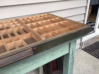 Antique Vintage Wooden Printers Drawer Hamilton Letterpress Shadow Box J10 10