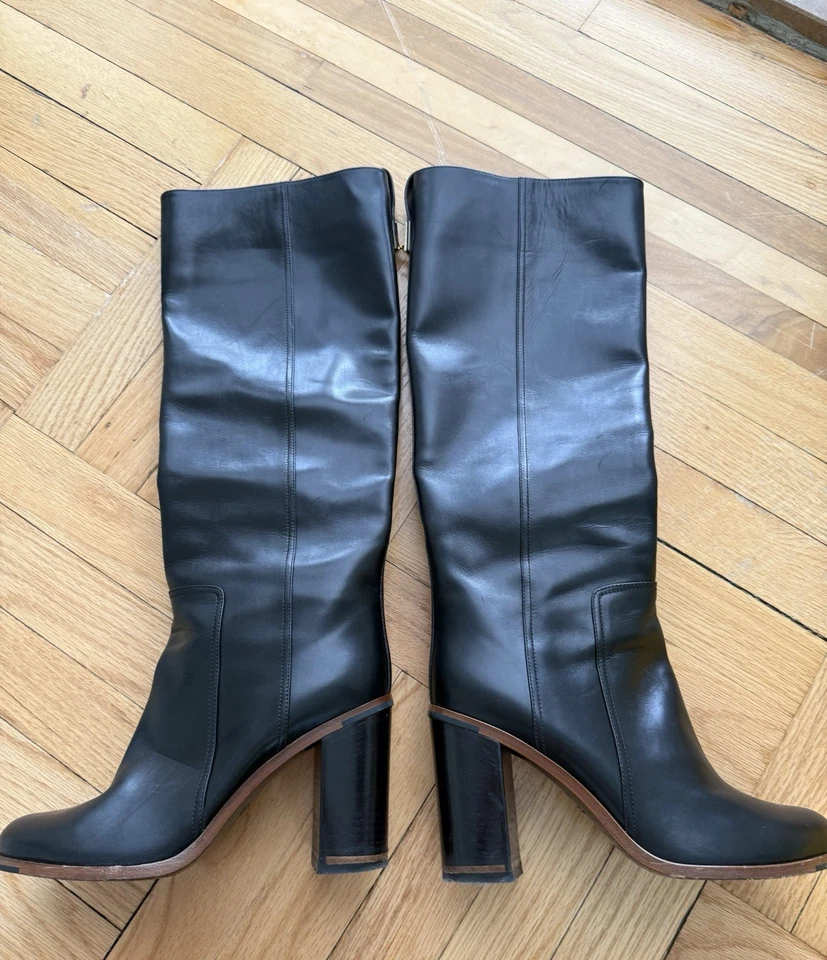 $1550 全新 100% 正品 Fendi 过膝黑色皮靴 尺寸 39 9 — 第 3/4 张图片