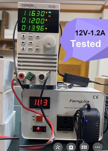12V 1.2A AC/DC Adapter Power Supply Charger with 5.5x2.1mm + 3 Power Plug Tips - Bild 2 von 10