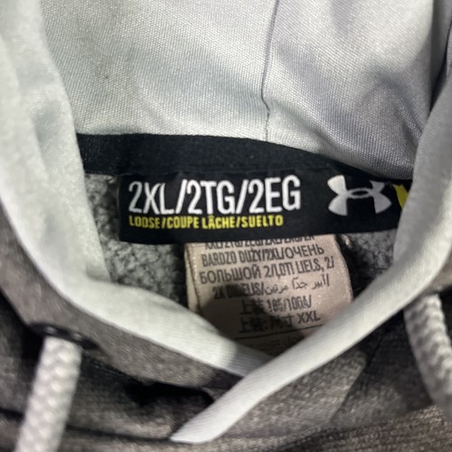 Under Armour Mens Silver/Gray Long Sleeve Pullover Hoodie Size XL - Picture 3 of 5