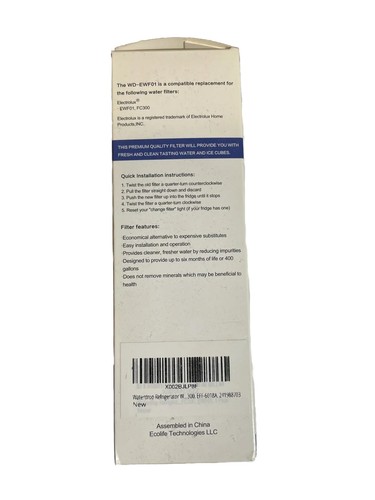 Waterdrop WD-EWF01 Refrigerator Water Filter Fits Electrolux Frigidaire - Picture 3 of 5