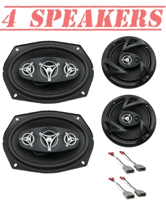 POWER ACOUSTIK 800W 6x9" & 400W 6.5" Front. Rear Speaker replacement for 1998-2007 Honda Accord