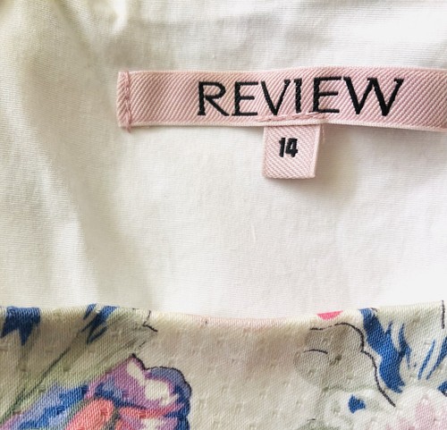 Review Mirabello Floral Dress Size 14 Cotton Blend Lined - NO BELT - Picture 5 of 7