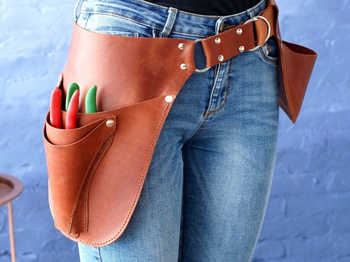 Leather Tool Belt Florist Bag Garden Pouch Tools Holder Personalized Planner L - Picture 3 of 42