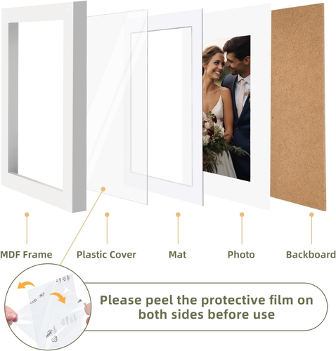 5X7 Picture Frames Set of 10, White Picture Frames Display Pictures 4X6 with Mat - Picture 5 of 12