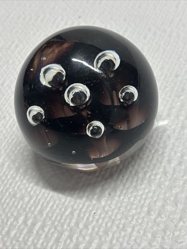 Glass Paperweights Controlled Bubbles - Set of 2 - Vintage - Picture 10 of 20