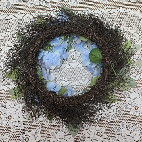 Ashland 22" runder blauer und lila Hortensie Blumenzweig Haustürkranz Blume - Bild 11 von 12