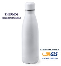 THERMOS BOTTIGLIA DOPPIO STRATO ACCIAIO INOX 500ML PERSONALIZZATA NOME,LOGO