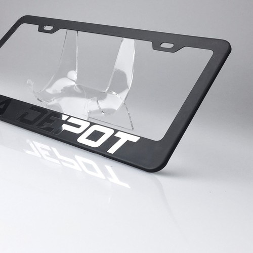 Matte Black License Plate Frame Chrome GranTurismo Laser Etched Metal Screw Cap - Picture 3 of 7