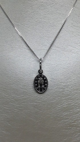 CIONDOLO ARGENTO RODIATO MADONNA MIRACOLOSA DELLE GRAZIE DELL' IMMACOLATA EXPLOI - Foto 4 di 14
