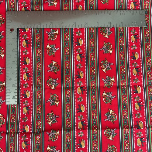 Vintage red geese Christmas quilting cotton Wamsutta Hallmark 66" x 44" - Imagen 3 de 4