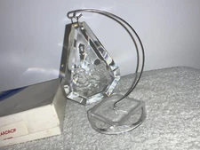 HENCO CRYSTAL CLEAR Christmas  Teardrop ORNAMENT and Stand