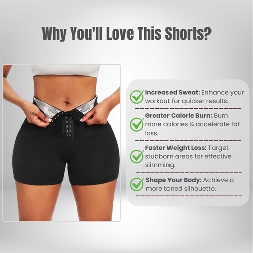 Sweat Sauna Shorts Body Shaper Pants Women Neoprene Waist Trainer Weight Loss - Picture 3 of 10
