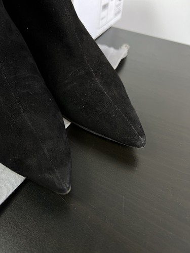 Christian Dior La Belle D Women's Ankle Boots Bow Suede Shoes Black Size 38.5 - Picture 8 of 23