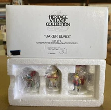 Department 56 Heritage Village Collection Bakers Elves  NEW OPEN BOX