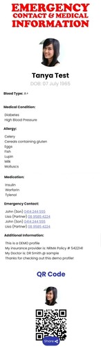 Smart NFC Medical Alert Card & ID Information | Wallet Size | Diabetic | Allergy - Picture 3 of 4