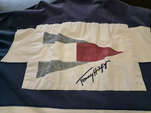 VINTAGE 90'S Y2K MEN'S TOMMY HILFIGER NAUTICAL OVER-SIZED POLO SHIRT SIZE XL - Picture 7 of 9