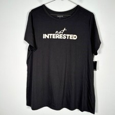 Torrid Women  s NWT Plus Size 2/2X Classic Fit  Not Interested  Short Sleeve Tee