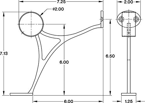 Kombinationsstange Fußschiene Halterungen Kit - 2" OD gebürsteter Edelstahlrohr - Bild 21 von 26