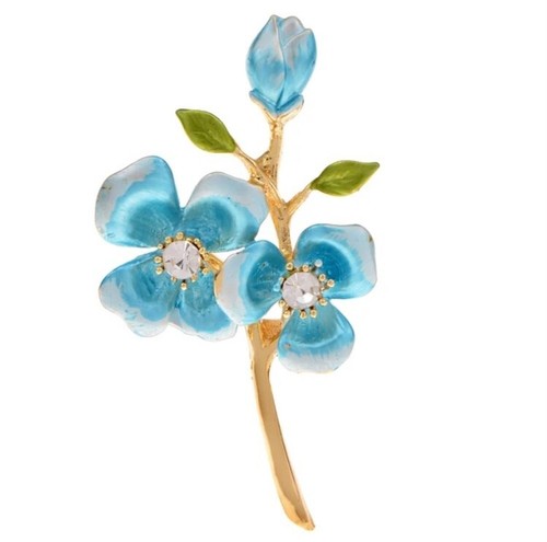 Flower Brooches Rhinestone Wedding Elegant Enamel Pin Brooch Pins Women Jewelry - Picture 10 of 24