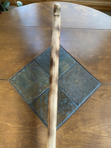 Bastone da passeggio Derby manico in legno massello vintage fatto a mano 35"" arte popolare - Foto 10 di 10