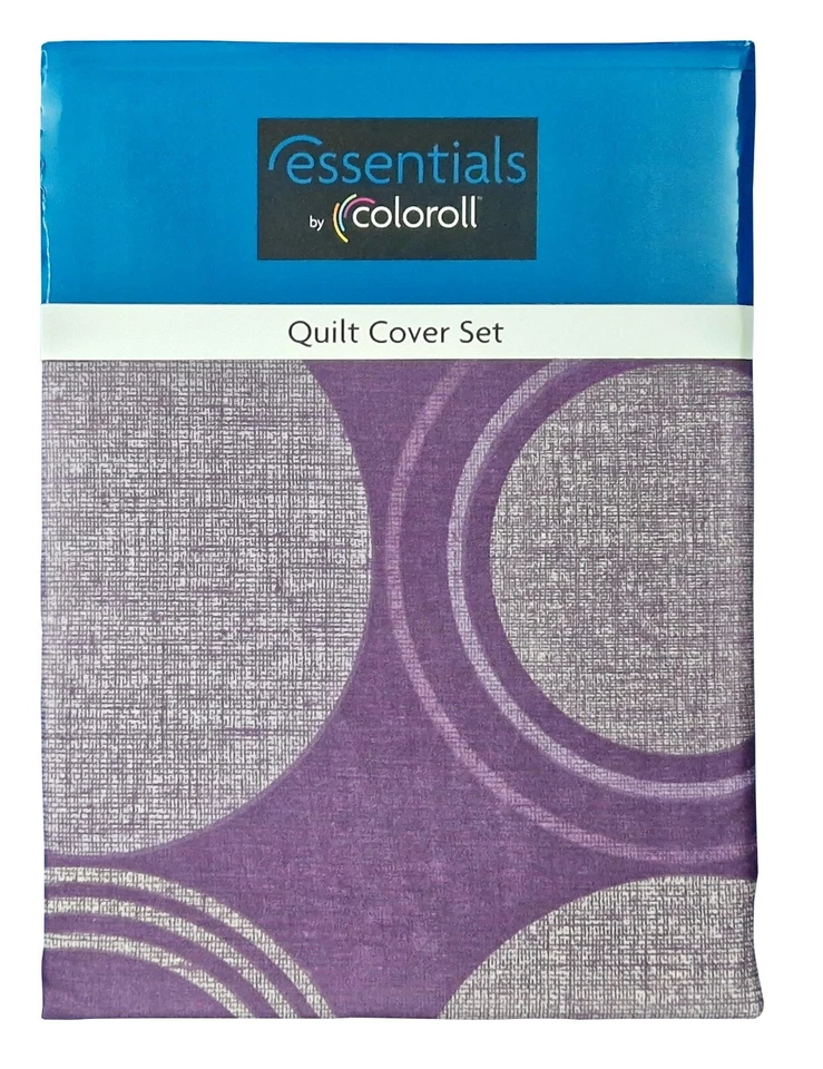 Juego de Funda Edredón COLOROLL Púrpura Círculos Poliéster Algodón Talla Doble 2M x 2m Foto 2 de 4
