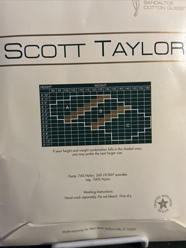Scott Taylor Sandaltoe Control Top Pantyhose Size C “Seashell” 741 - Bild 4 von 5