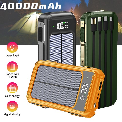 400000mAh 4 Outputs USB Portable Charger Solar Power Bank for Cell Phone Outdoor - Picture 8 of 29