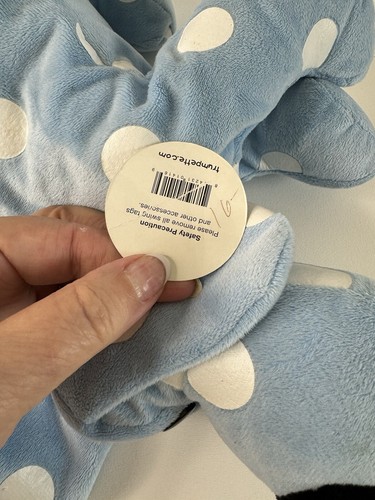 Tromba Peluche Cane Borsa Borsetta Blu Bianco Pois Peluche Giocattolo Orig Tag - Foto 8 di 9
