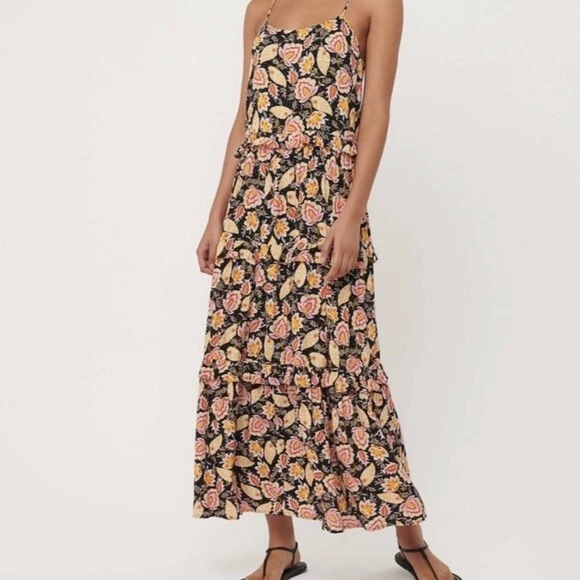 Loft black 2025 floral dress