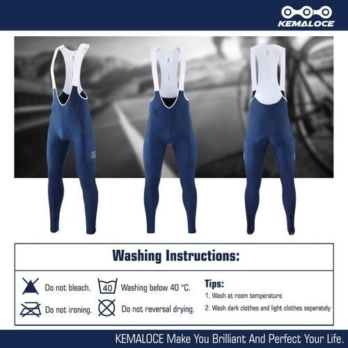 KEMALOCE Cycling Pants Men Long Summer&Autumn Black&Grey Bicycle Bike Bib Pants - Picture 11 of 38