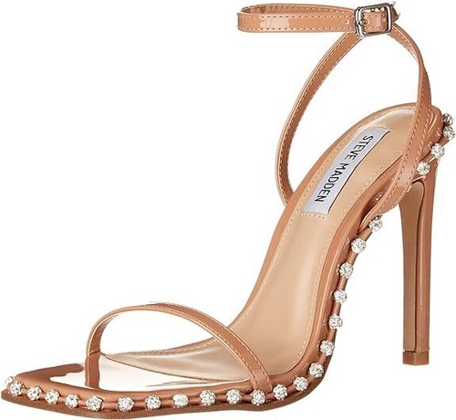 Steve Madden Women's Zelle Heeled Sandal, Camel Multi- US 6.5 - Picture 1 of 9