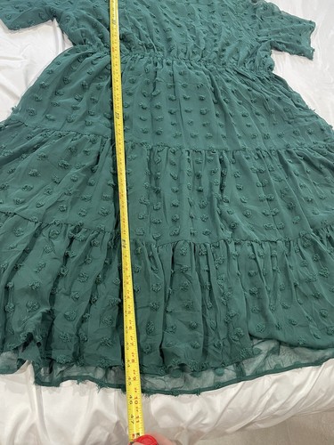 IN'VOLAND Women's Plus Size Swiss Dot dress Chiffon Short Sleeve High Waist 22W - Picture 15 of 16