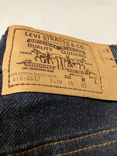 Vintage LEVIS 416-0617 Saddleman Boot Jeans Boys Size 14 Slim ORANGE TAB -NEW- - Picture 6 of 9
