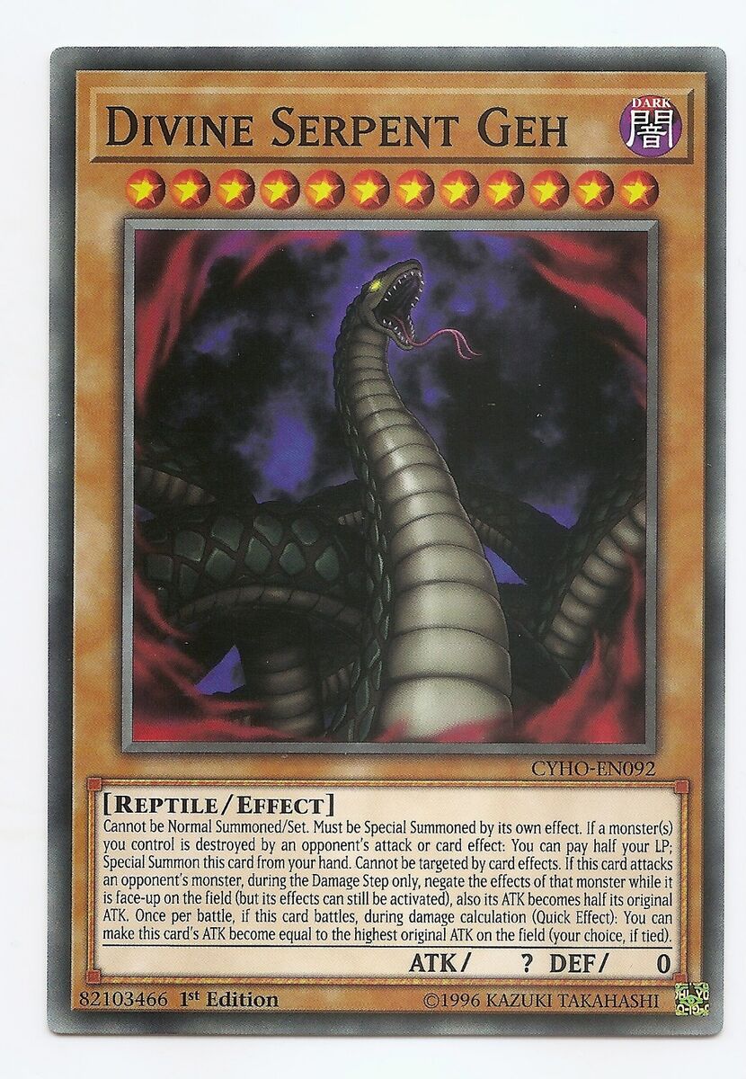 Divine Serpent Geh CYHO-EN092 Common Yu-Gi-Oh Card 1st