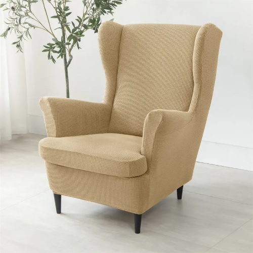 Fleece Wingback Chair Covers Stretch Removable Armchair Slipcover Sofa Covers - Picture 7 of 55