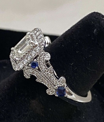 Anillo de compromiso 3,45 quilates corte esmeralda diamante sólido 14 k oro b... - Imagen 4 de 5