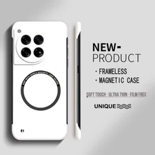 For Oneplus 13 12 11 R Dustproof Rugged Frameless Glossy Case + Tempered Glass