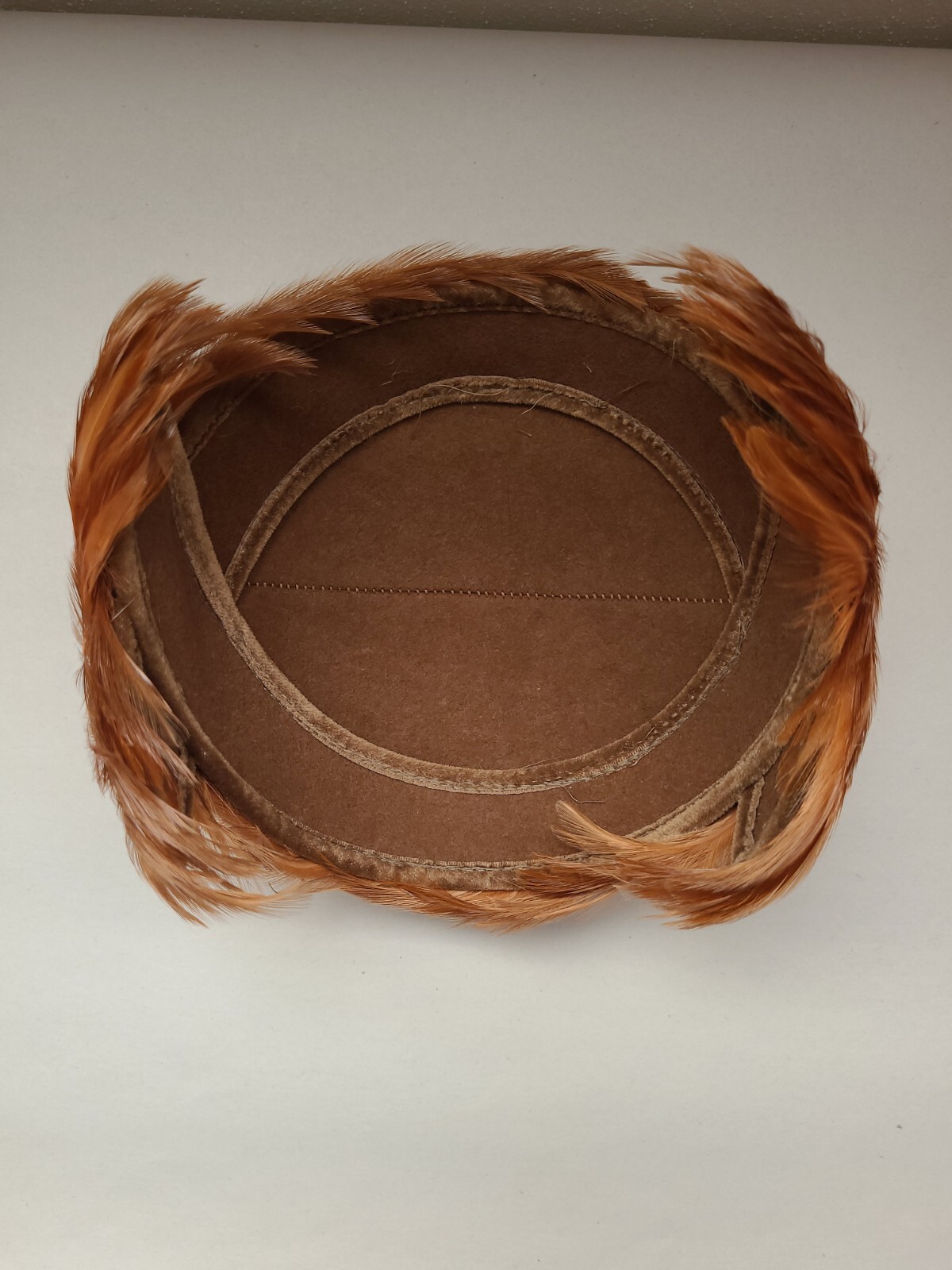 Vintage 50s Natural Feather Fascinator Hat Headpi… - image 4